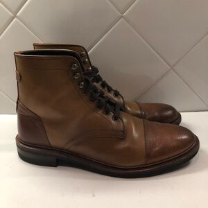 Allen Edmonds Landon Cap-toe Boot Walnut Brown (3739) Size Men's 8.5 D EUC